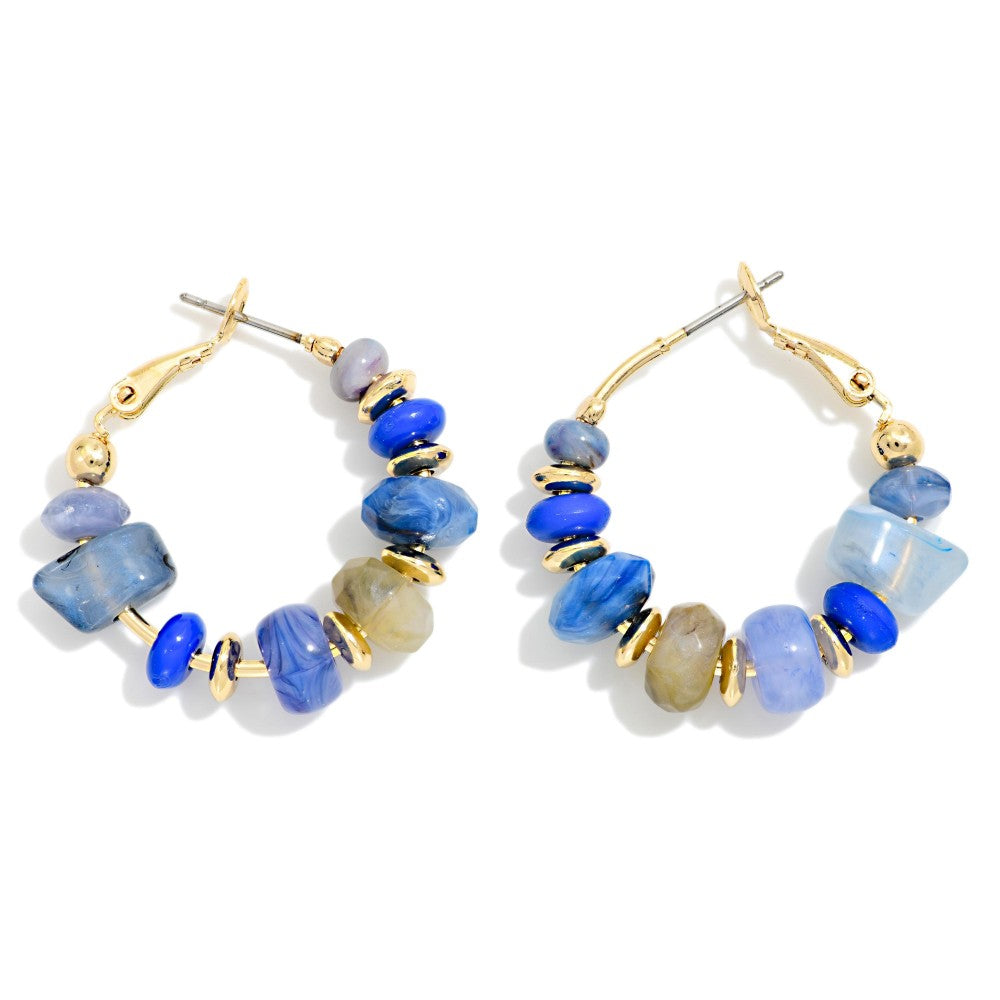 Stone Hoop Earrings