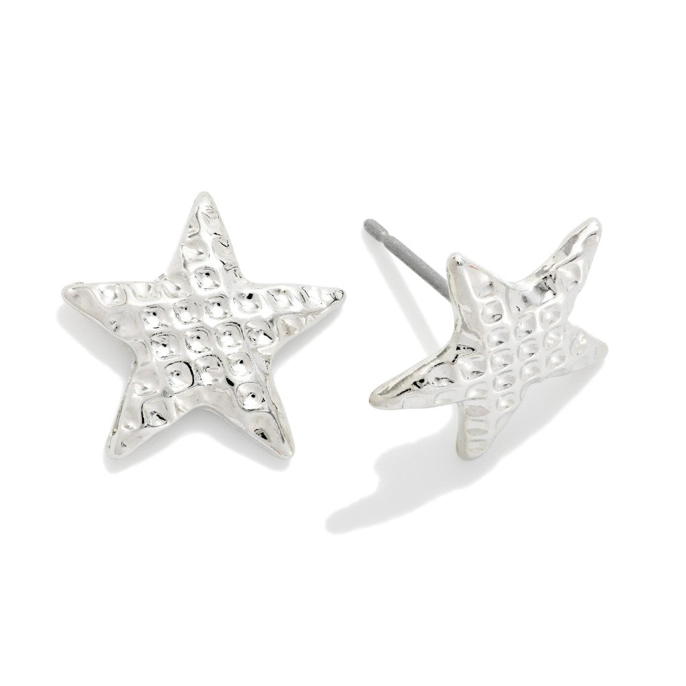 Dented Star Earrings