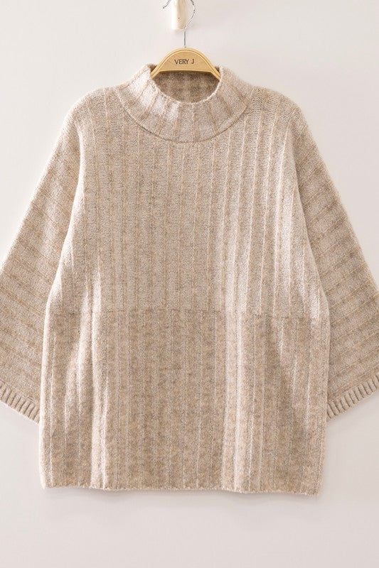 Ribbed Mock Neck Sweater