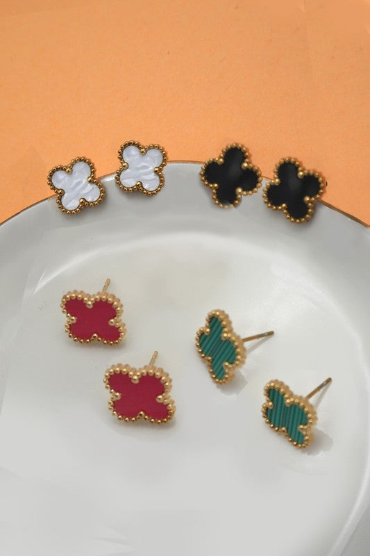 Vintage Clover Stud Earrings