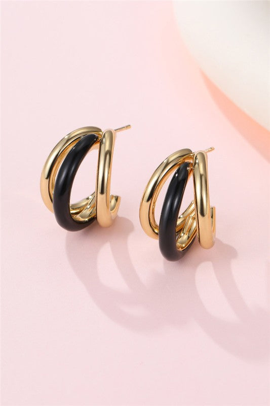 Enamel Hoop Earrings