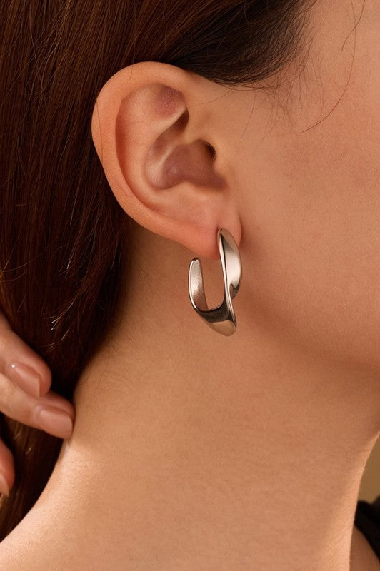 Half Twist Hoop Earrings