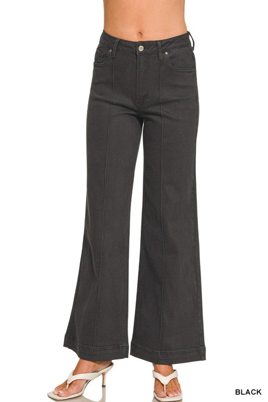 High Rise Pintuck Color Pants
