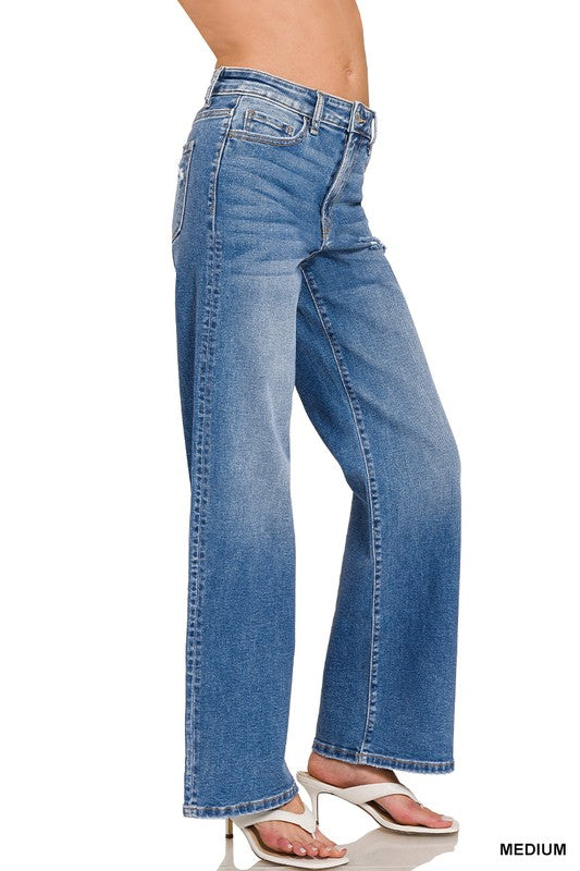 High Waisted Straight Leg Jeans