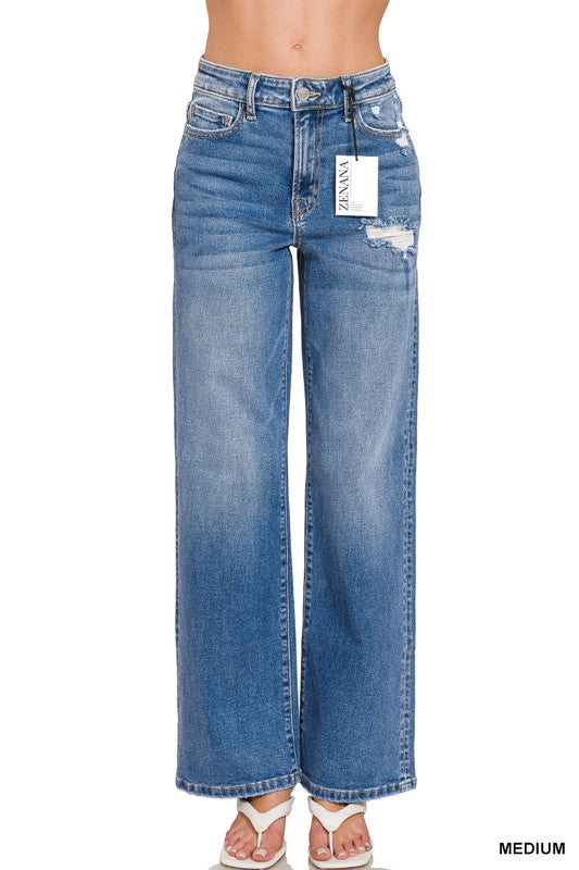 High Waisted Straight Leg Jeans