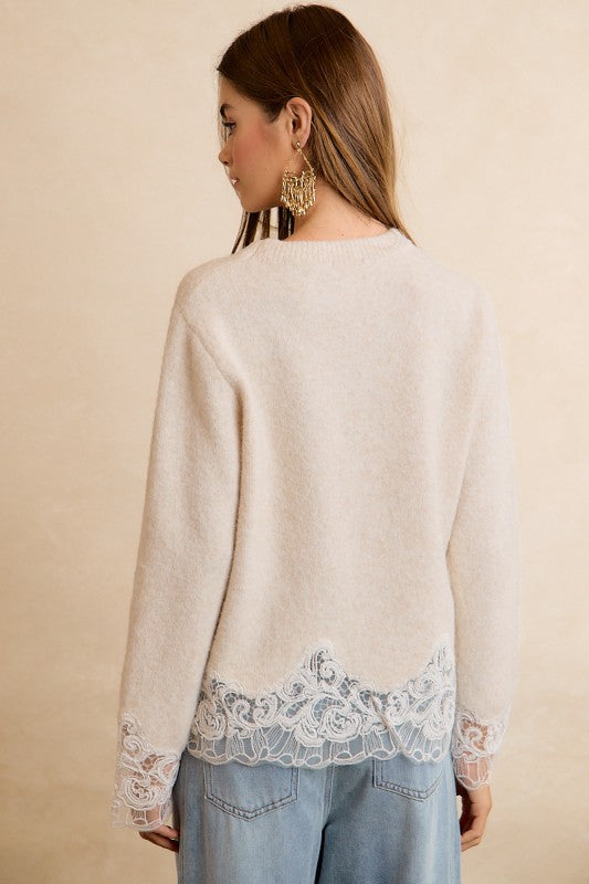 Lace Hem Sweater