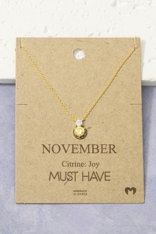 Birthstone Pendant Necklace