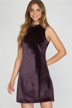 Sleeveless Mock Neck Velvet Dress *FINAL SALE*