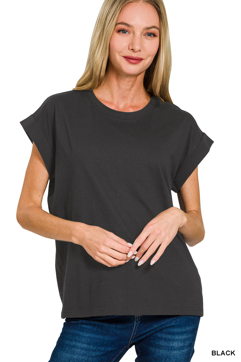 Round Neck Folded Tee