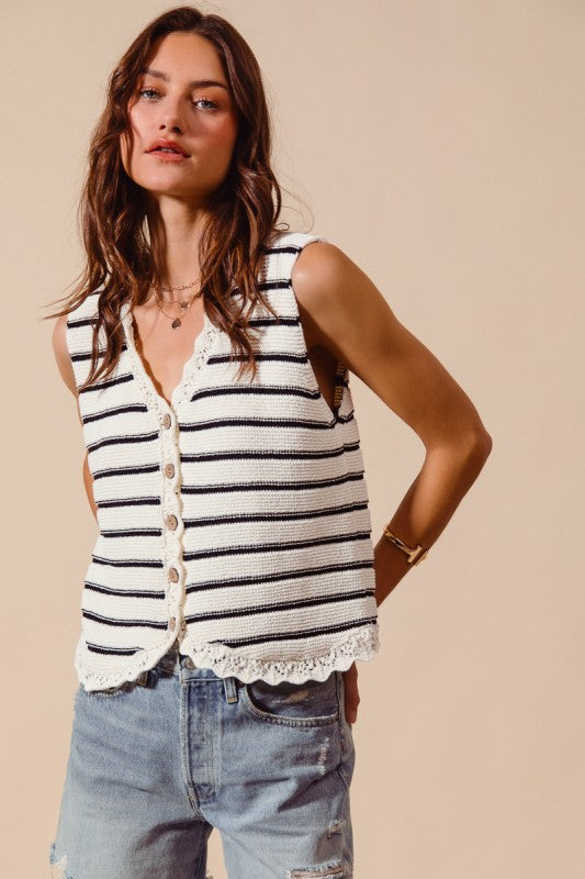 Textured Knit Vest