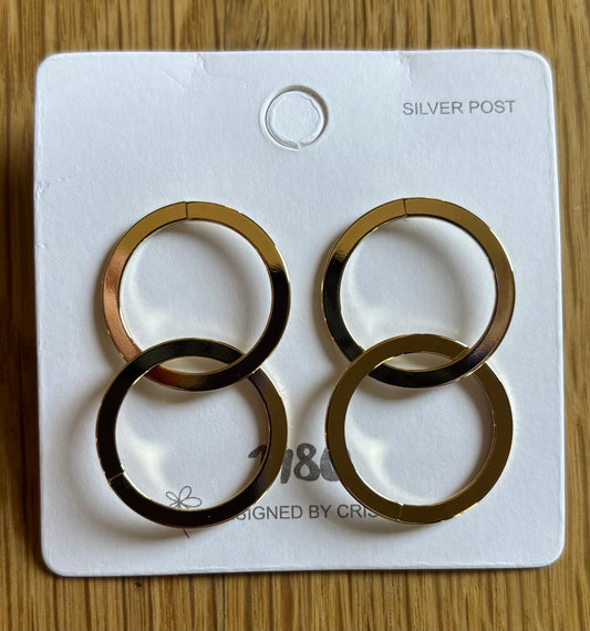 Double Loop Gold Earrings
