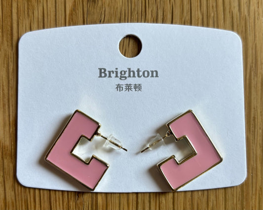 Two Tone Square Earrings