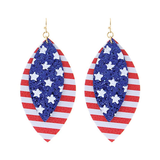 American Flag Glitter Earrings- *FINAL SALE*