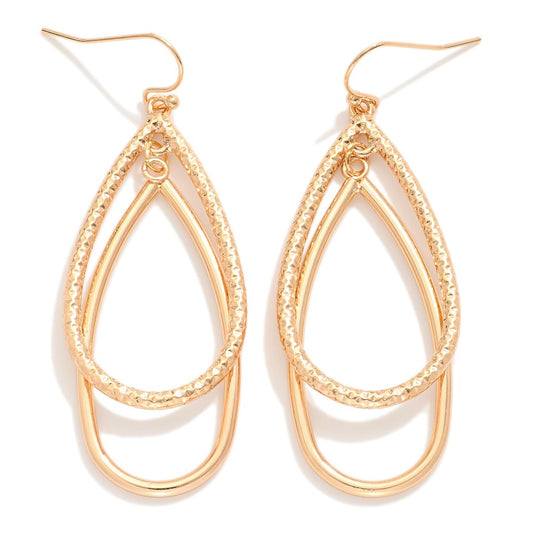 Textured Nesting Drop Earrings