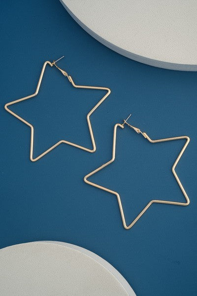 Star Hoop Earrings