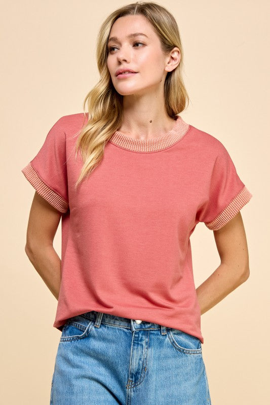 Solid Top with Ribbed Detail