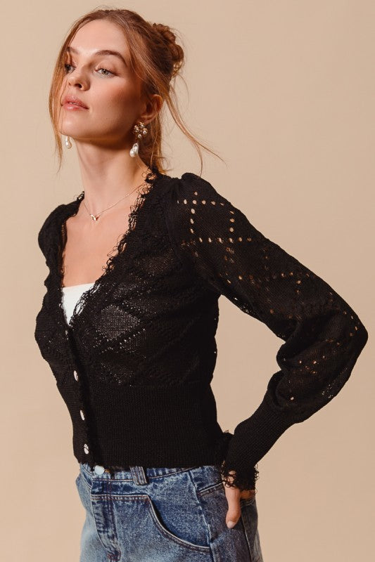 Cable Knit Crop Cardigan