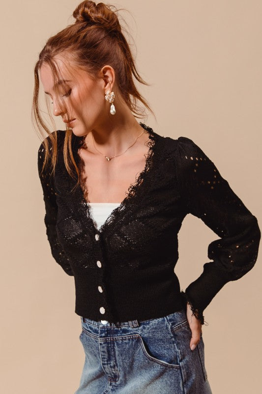 Cable Knit Crop Cardigan