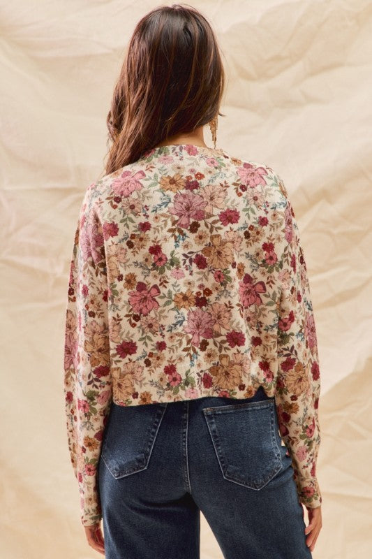 Floral Print Button Cardigan