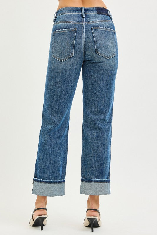 Stretch Slouchy Straight Jeans