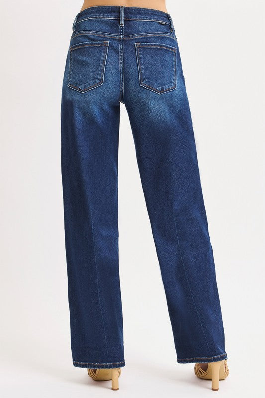 Mid Rise Wide Baggy Jeans
