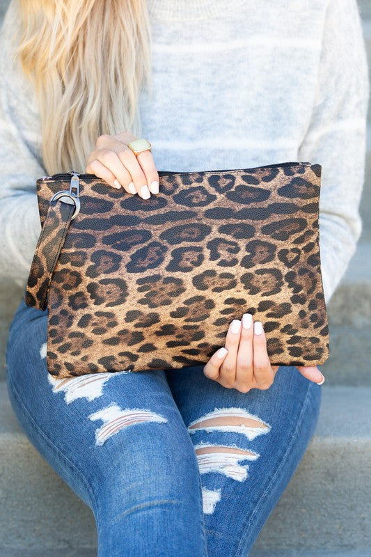 Leopard Print Oversized Clutch