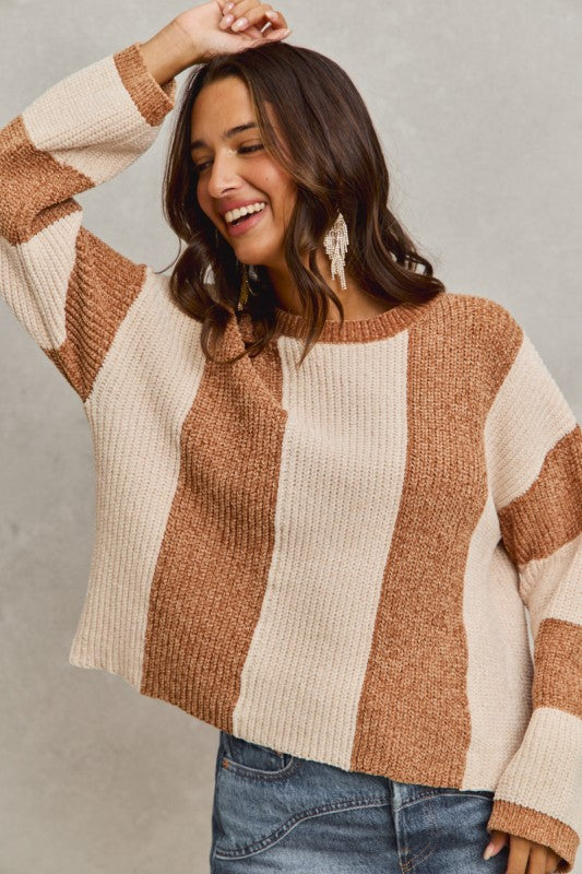 Chenille Striped Sweater