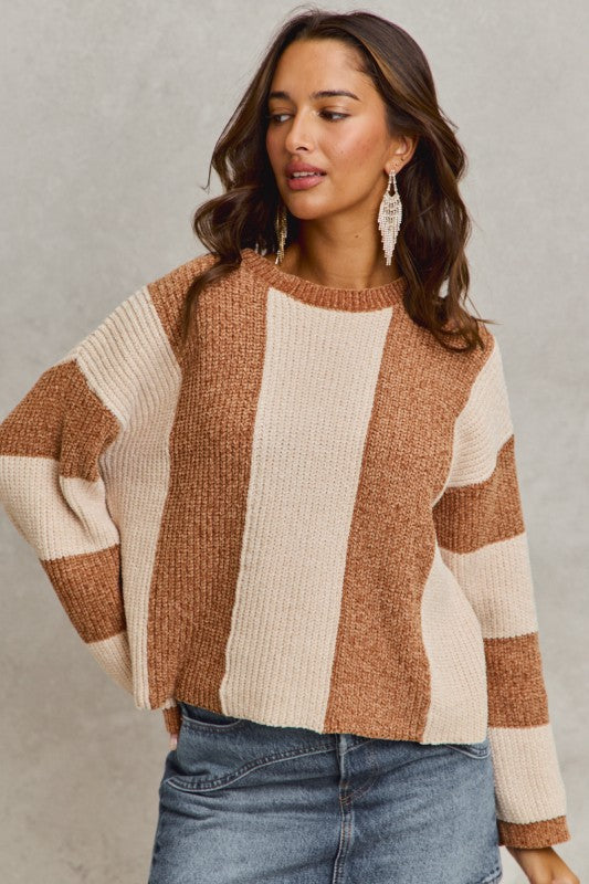 Chenille Striped Sweater