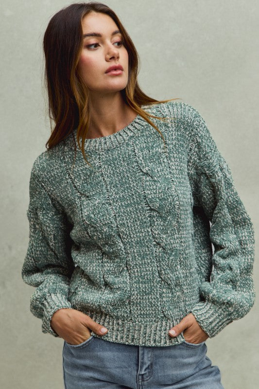 Chenille Cable Knit Sweater