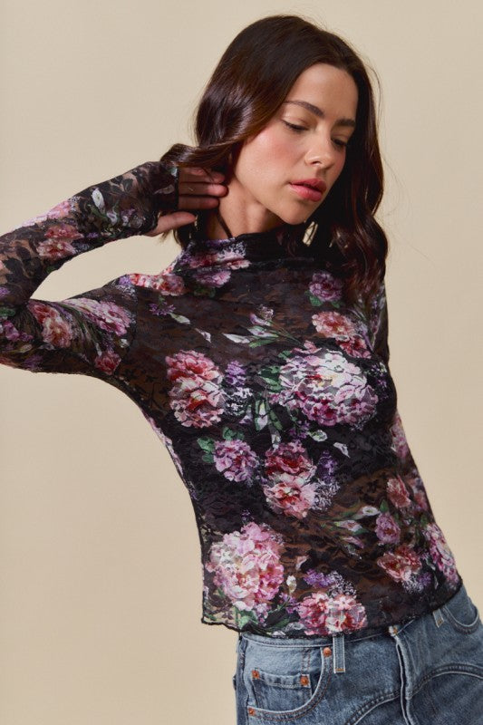 Floral Sheer Top