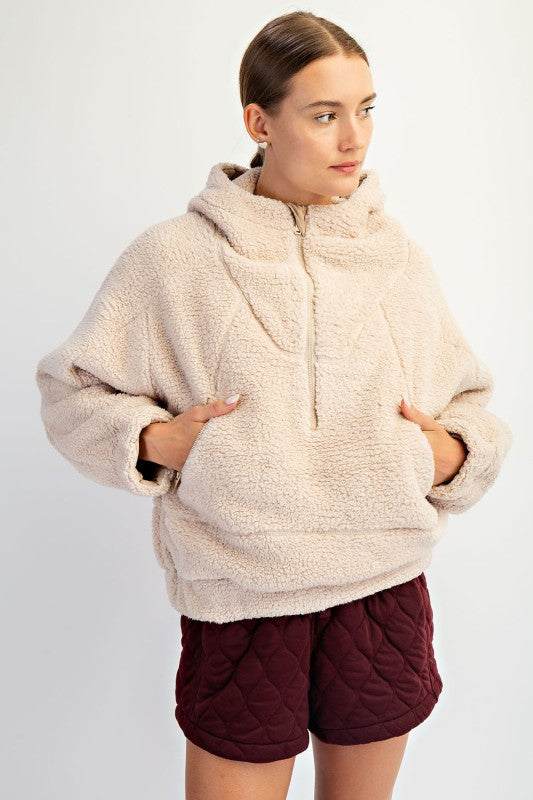 Sherpa Quarter Zip Hoodie