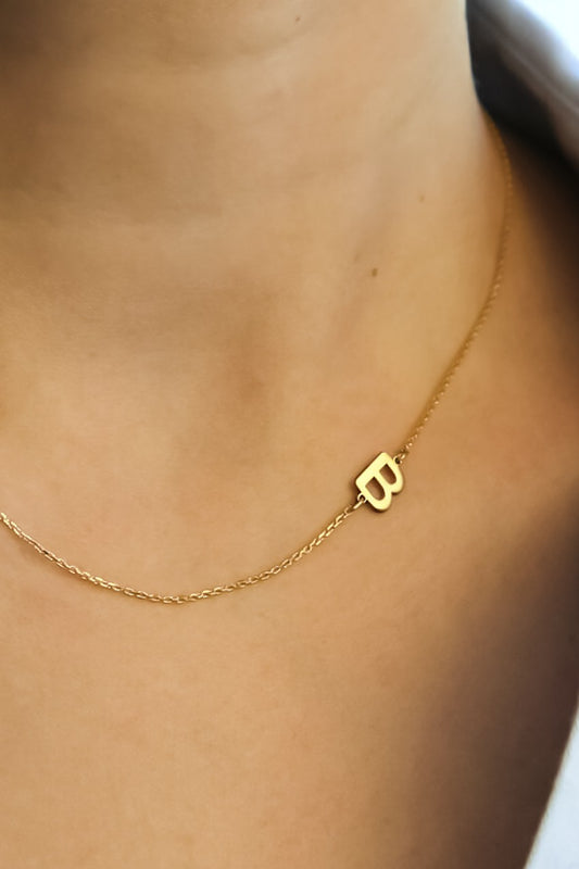 Dainty Sideways Initial Necklace