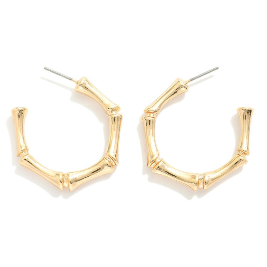 Bamboo Hoop Earring