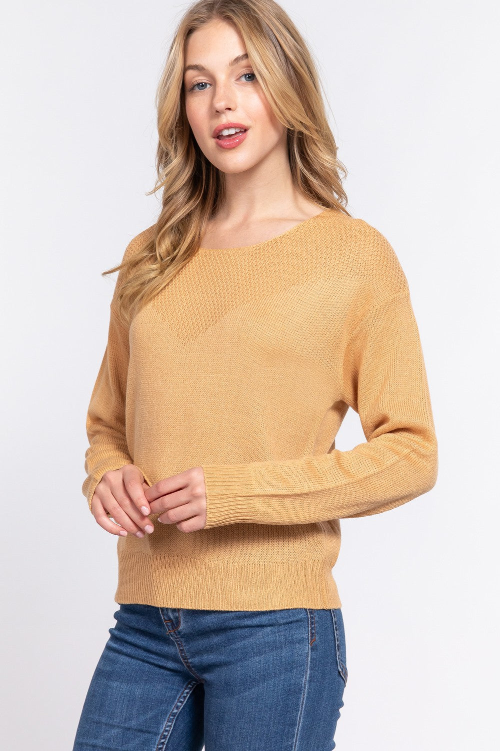 Waffle Detail Sweater