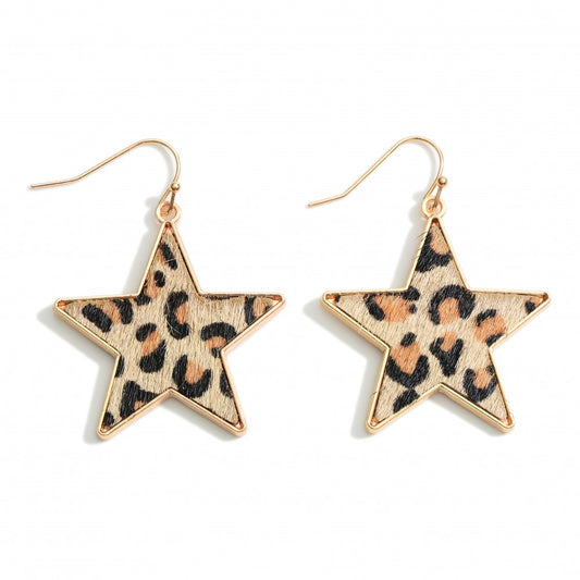 Animal Print Star Earring