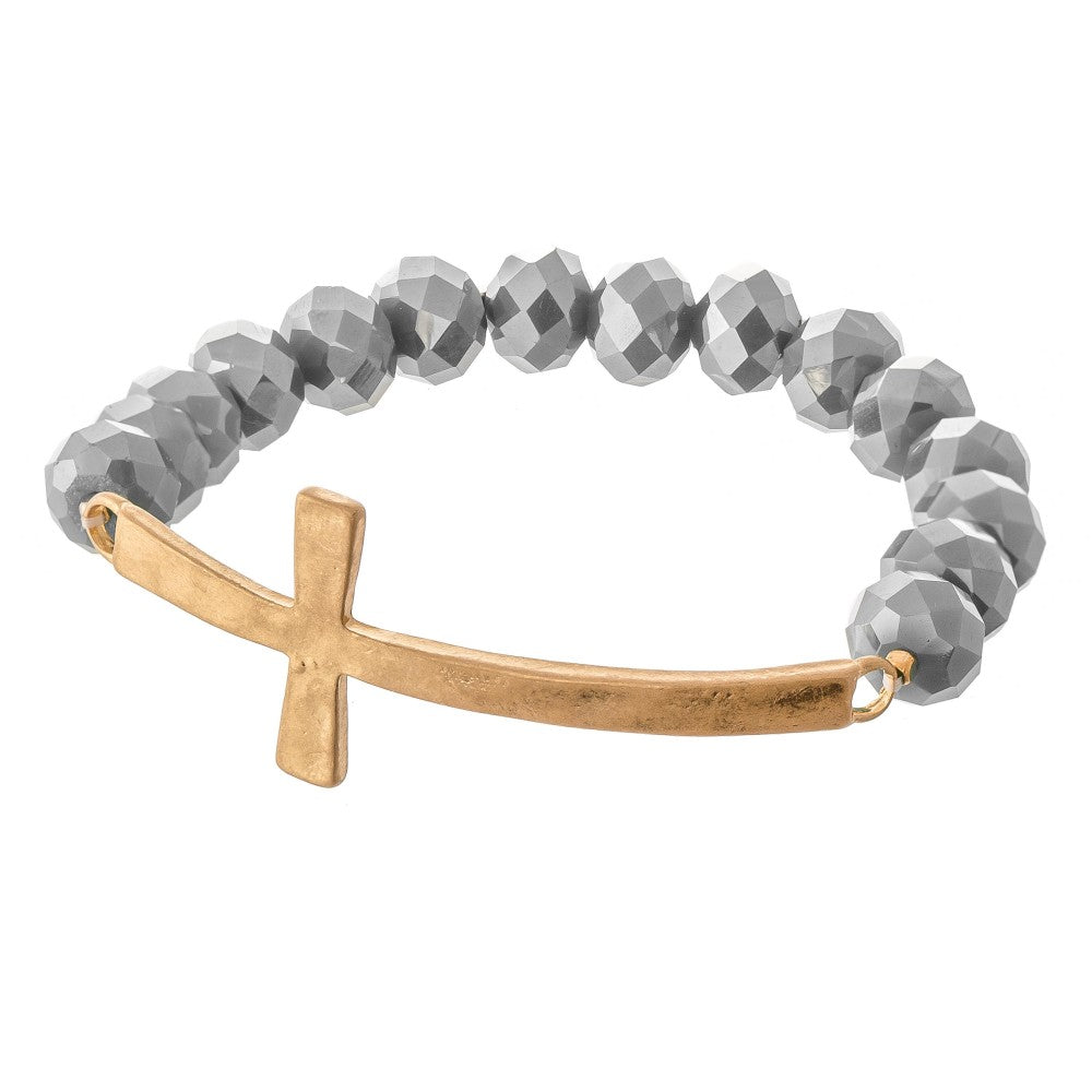 Beaded Cross Stretch Bracelet
