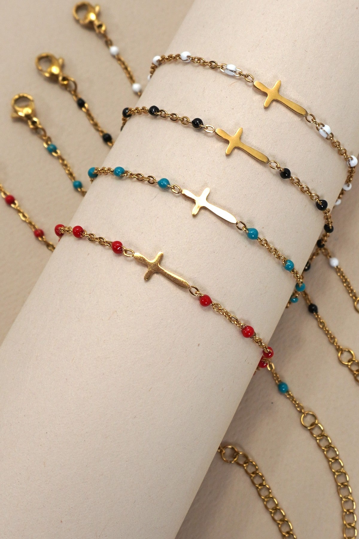 Beaded Cross Bracelet