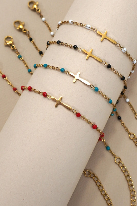 Beaded Cross Bracelet