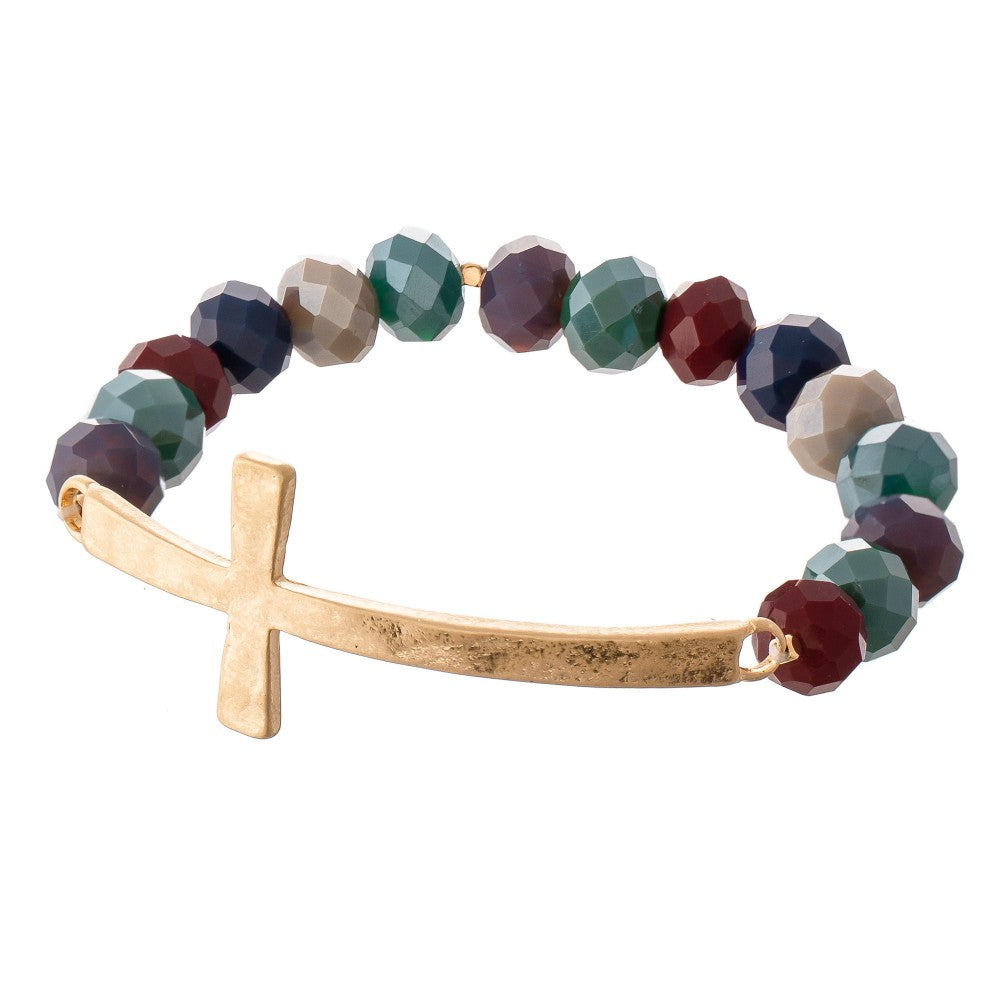 Beaded Cross Stretch Bracelet