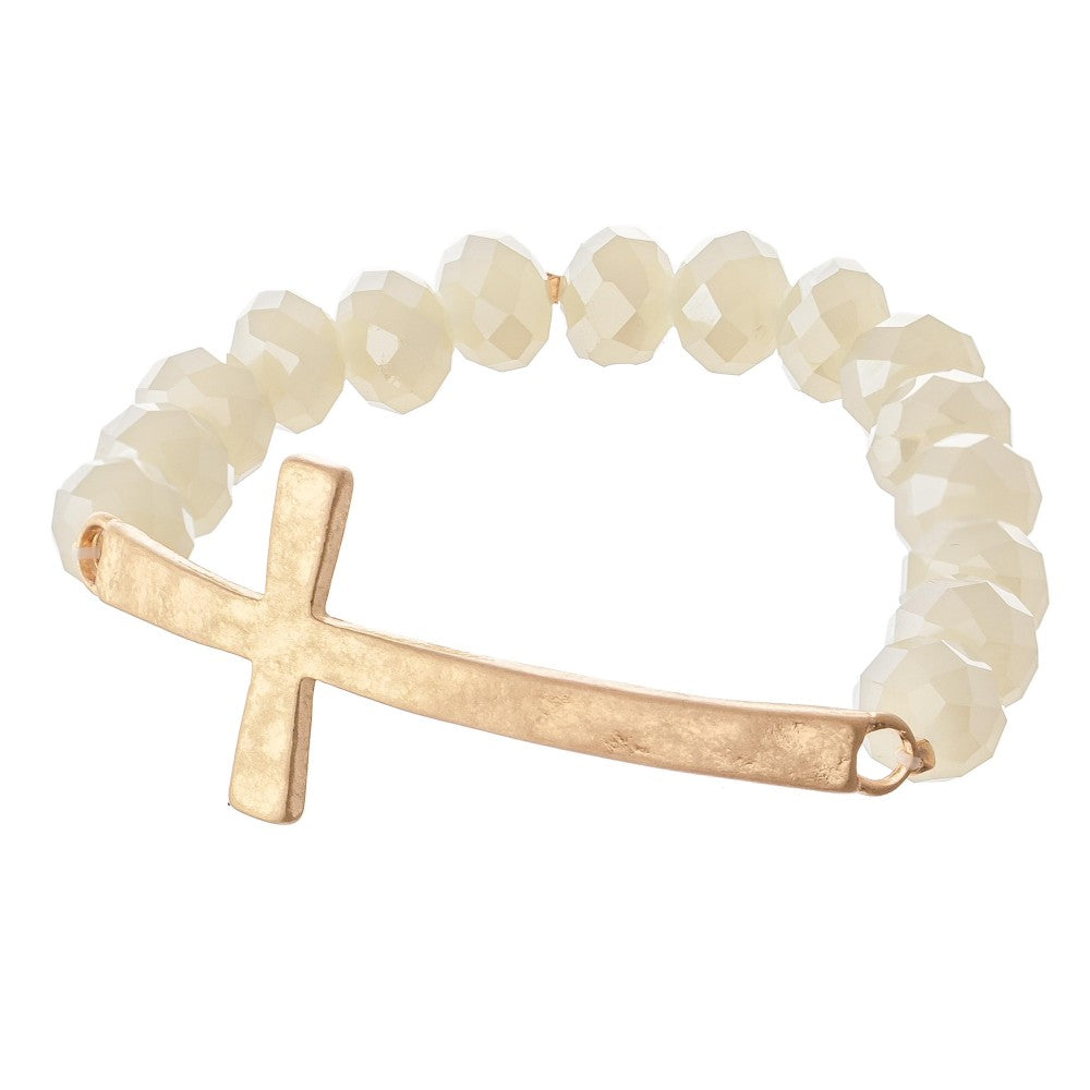 Beaded Cross Stretch Bracelet