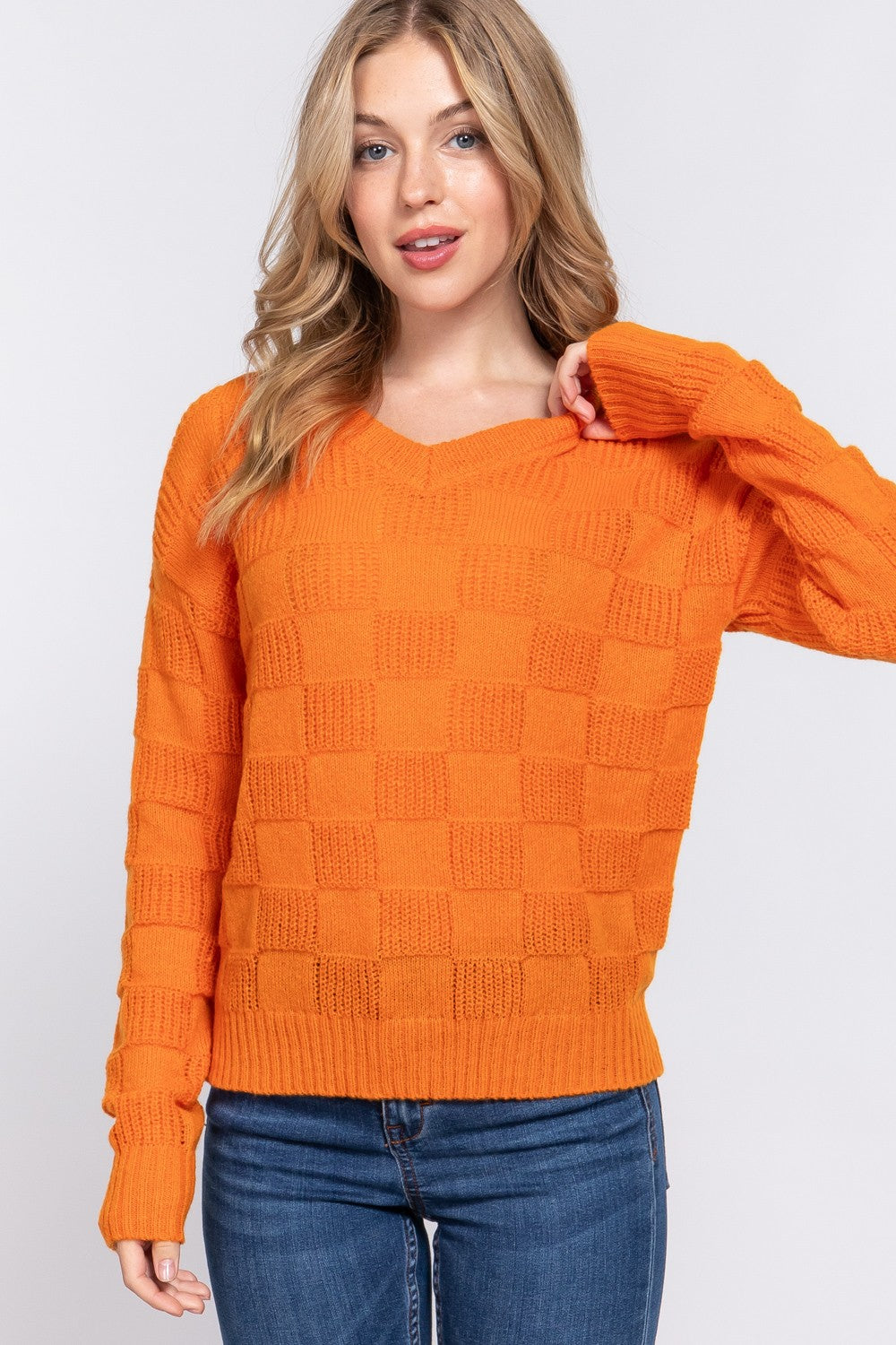 V-Neck Textured Sweater