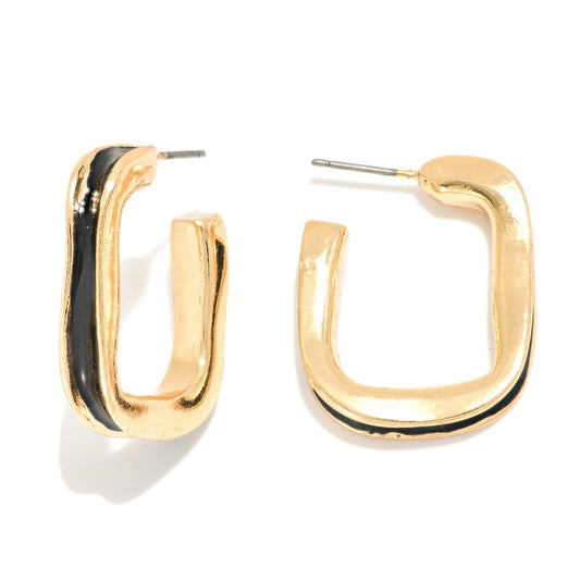 Enamel Square Hoop Earring