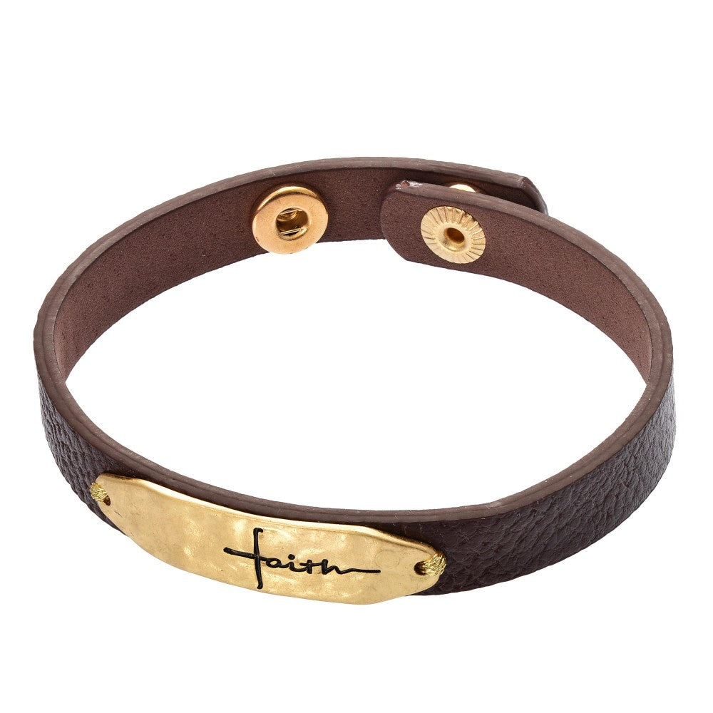 Faux Leather Snap Bracelet