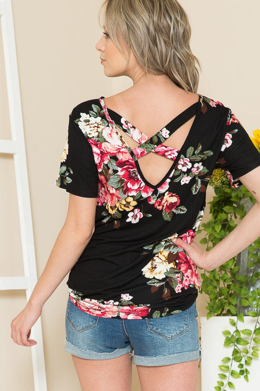 Floral Tunic with Cross Back