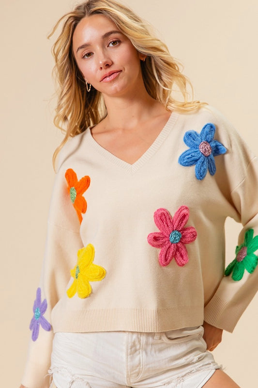 Crochet Flower Sweater