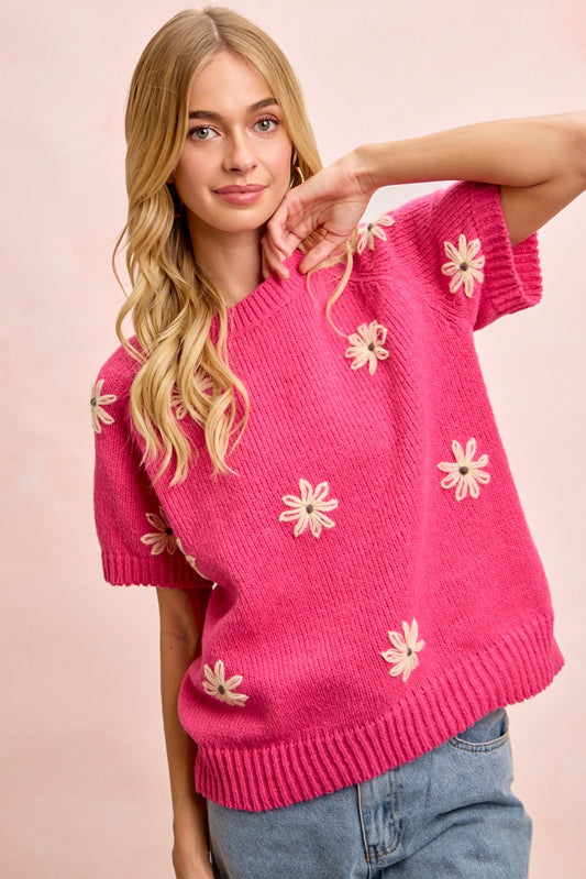 Flower Short Sleeve Top