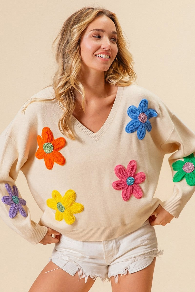 Crochet Flower Sweater