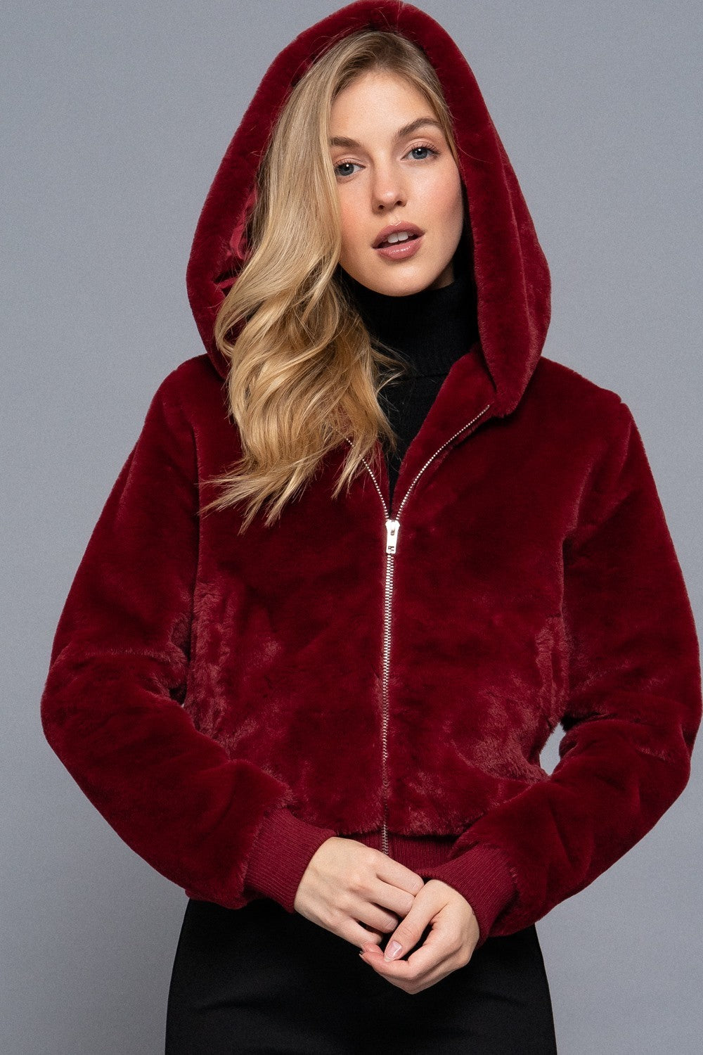 Fur Zip Up Jacket