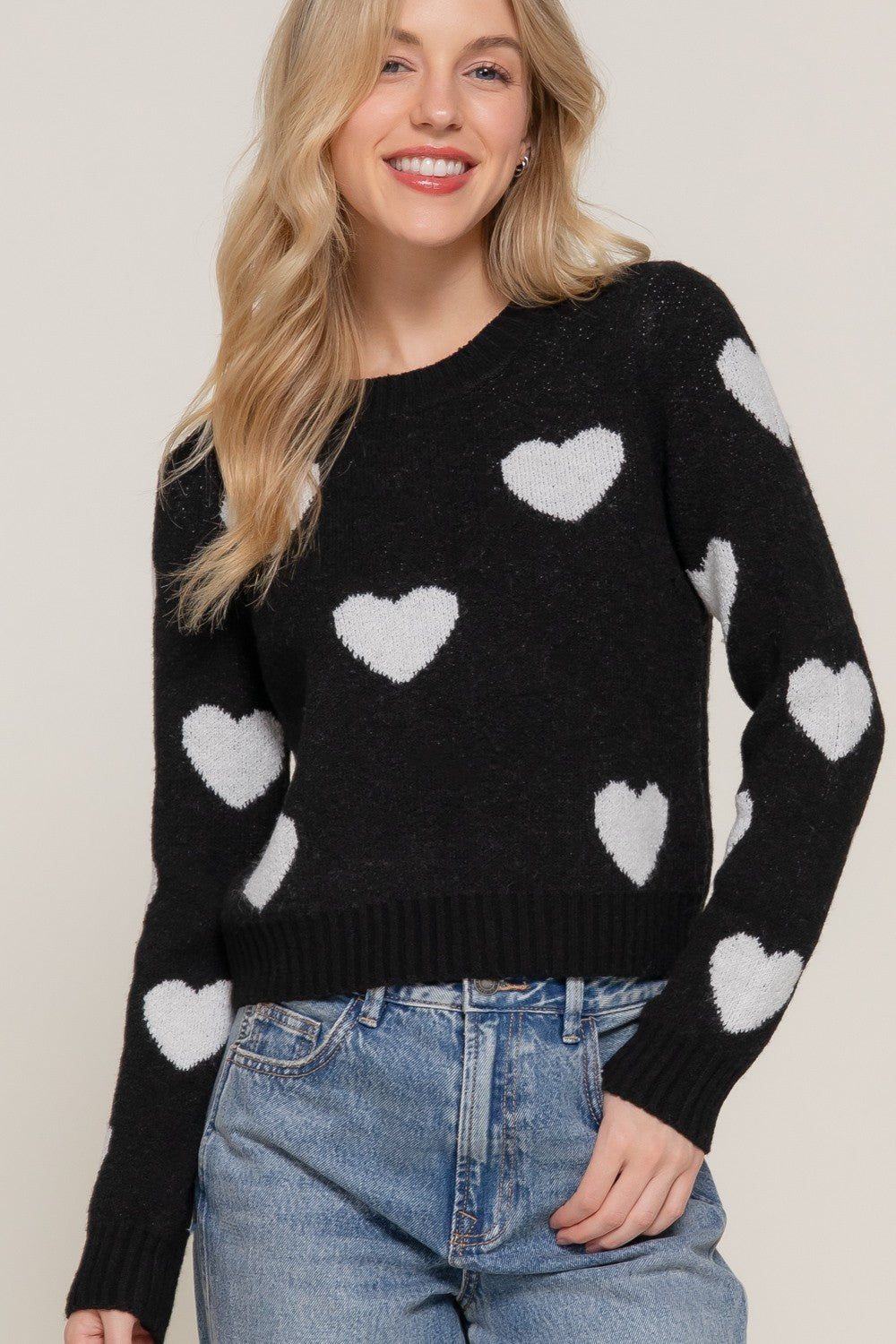 Heart Jacquard Sweater