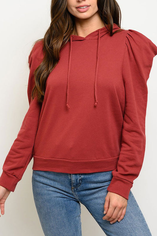 Puff Sleeve Hoodie Sweatshirt